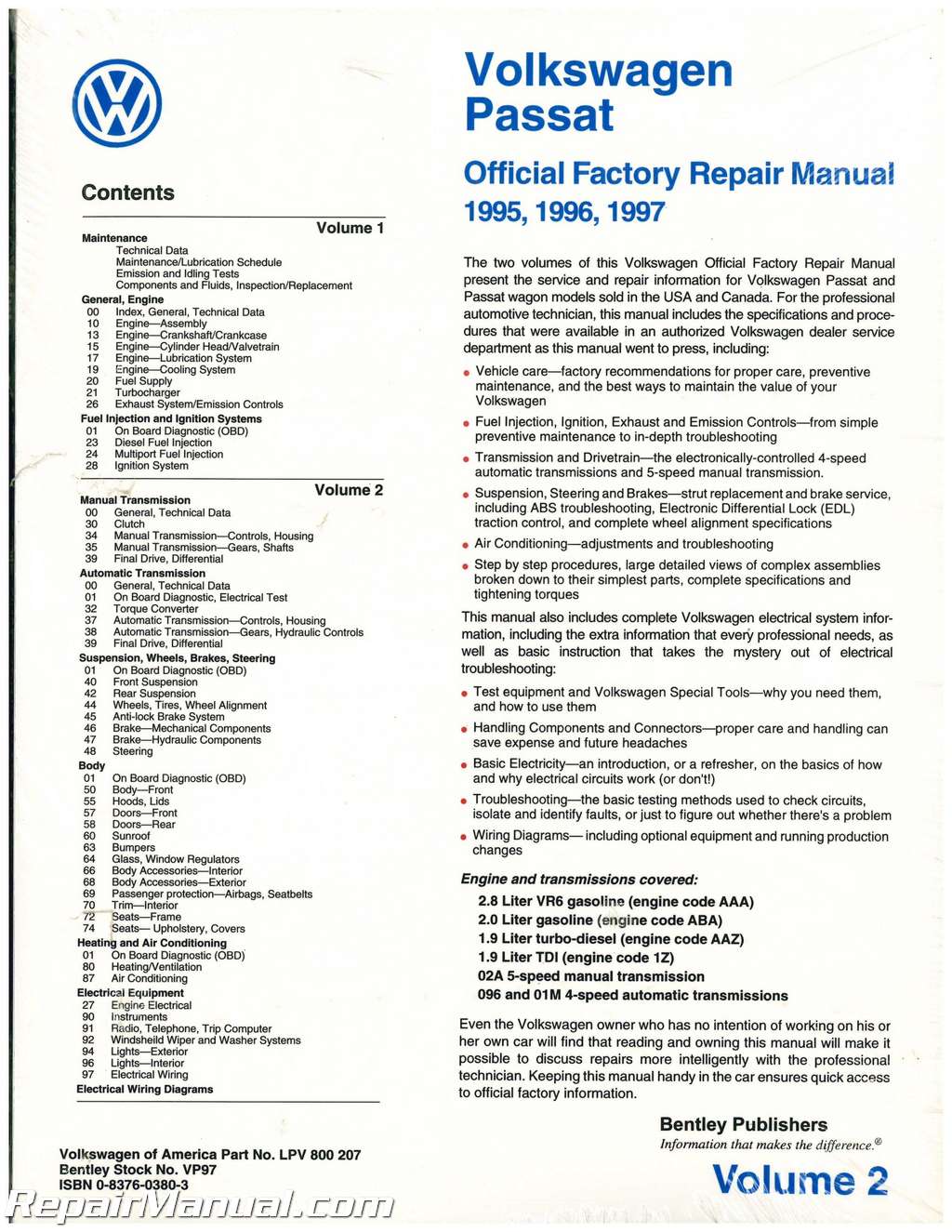Volkswagen passat repair manual